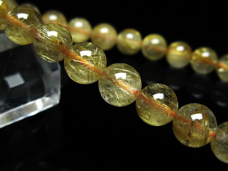 ルチルクォーツ ブレスレット 7mm タイチンルチル ブレスレット メール