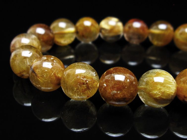 タイチンルチルクォーツ ブレスレット 10mm ルチルクォーツ ブラウン
