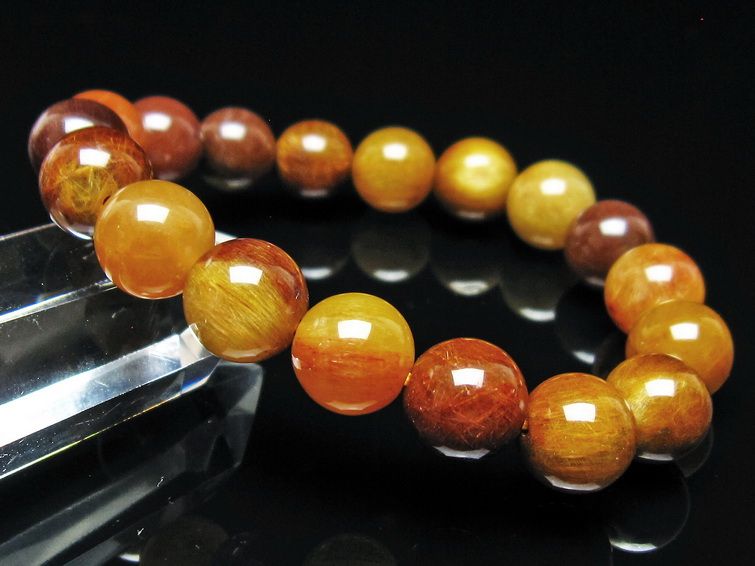ルチルクォーツ ブレスレット 11mm ゴールドルチル ブロンズルチル