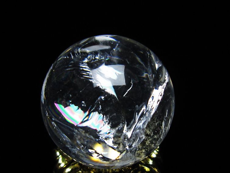 アイリスクォーツ 水晶 丸玉 虹入り 26mm スフィア 置物 水晶玉 一点物