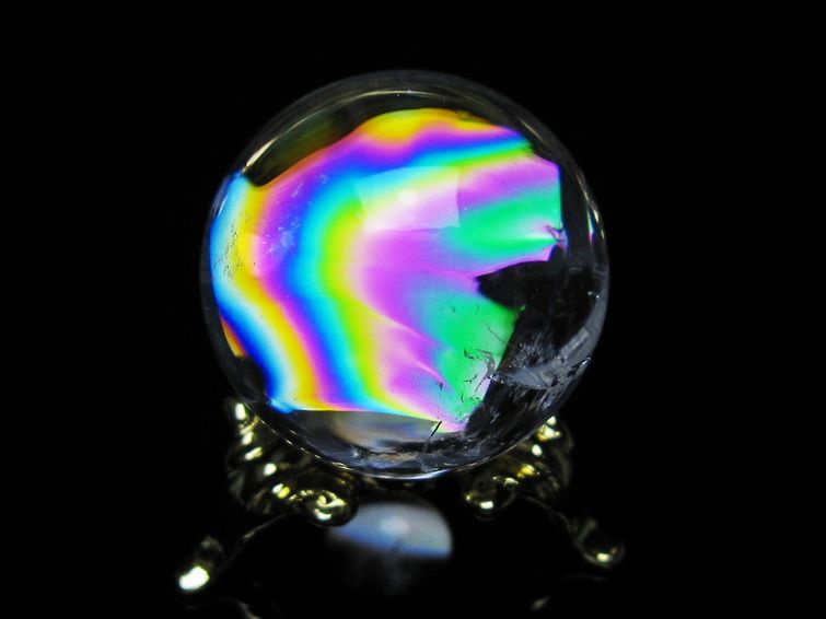 アイリスクォーツ 水晶 丸玉 虹入り 26mm スフィア 置物 水晶玉 一点物