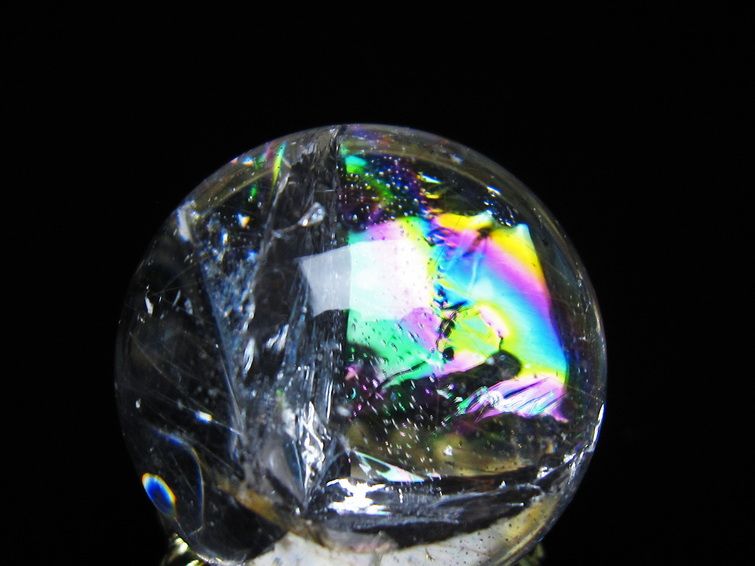 アイリスクォーツ 水晶 丸玉 虹入り 27mm スフィア 置物 水晶玉 一点物