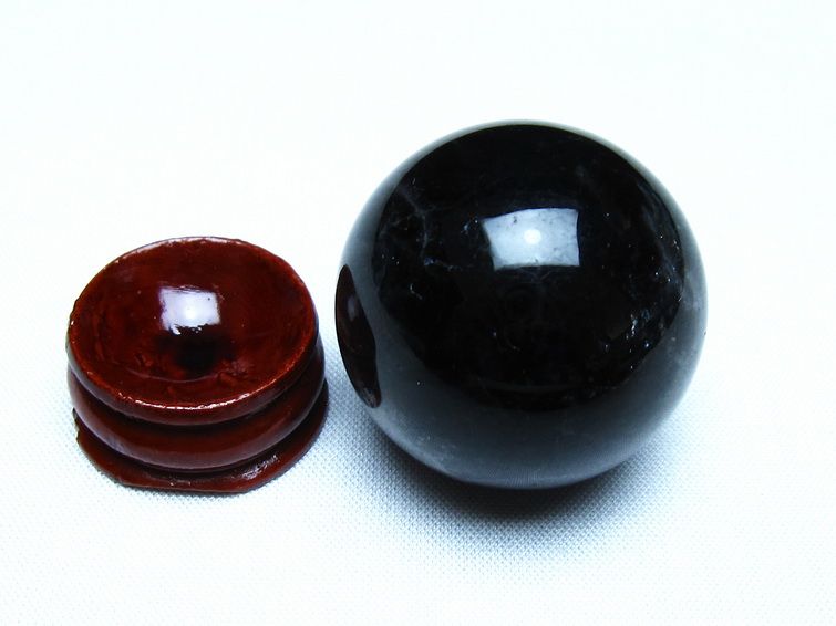 モリオン 黒水晶 丸玉 34mm スフィア 置物 原石 141-7350 : 天然石