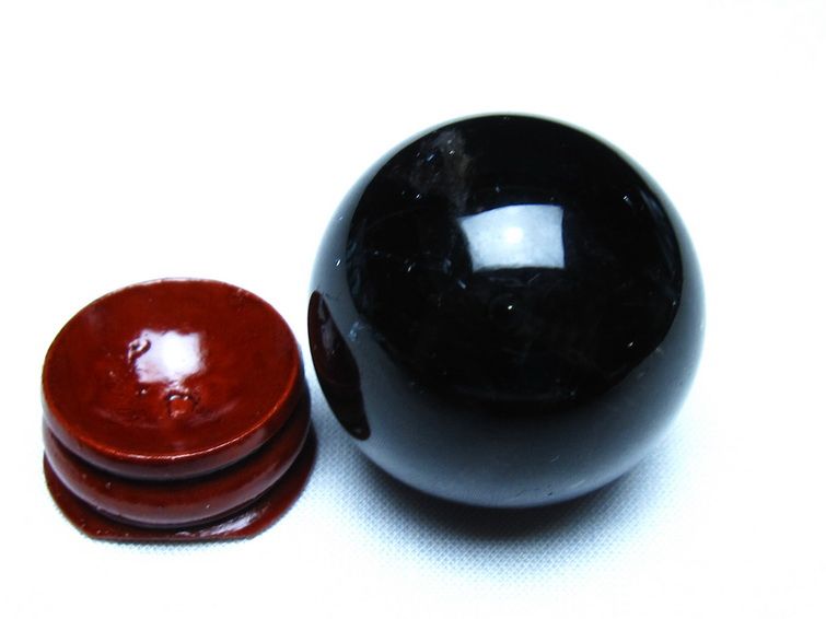 モリオン 丸玉 黒水晶 35mm スフィア 置物 原石 141-7466 : 天然石