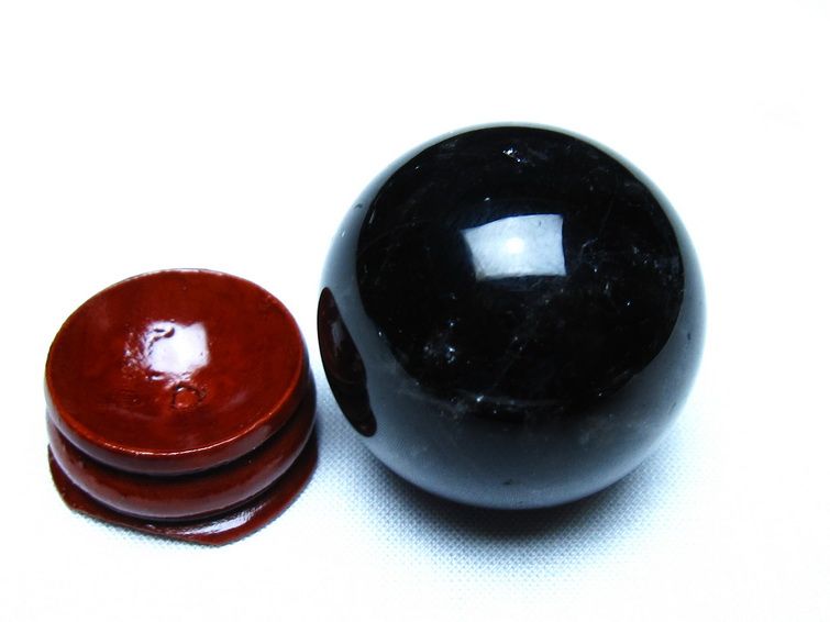 モリオン 丸玉 黒水晶 34mm スフィア 置物 原石 141-7496 : 天然石