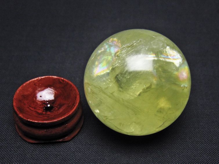 シトリン 丸玉 36mm シトリンクォーツ スフィア 置物 一点物 141-7893