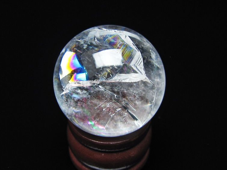 アイリスクォーツ 水晶 丸玉 虹入り 28mm スフィア 水晶玉 置物 原石
