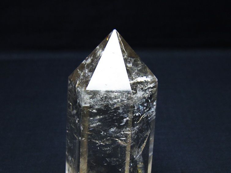 スモーキークォーツ 六角柱 煙水晶 ポイント 置物 一点物 142-10021の