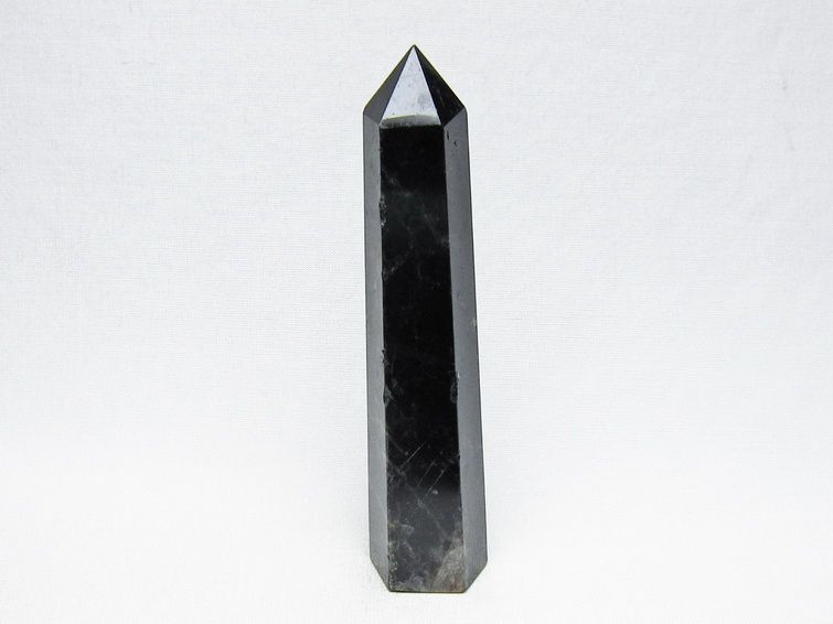 迫力の20センチ超✨虹入りモリオン六角柱ビッグポイント モリオン 六角柱 黒水晶 ポイント 置物 一点物 142-11222 : 天然石