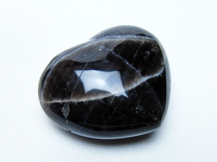 モリオン 置物 ハート 黒水晶 一点物 145-2035 : 天然石