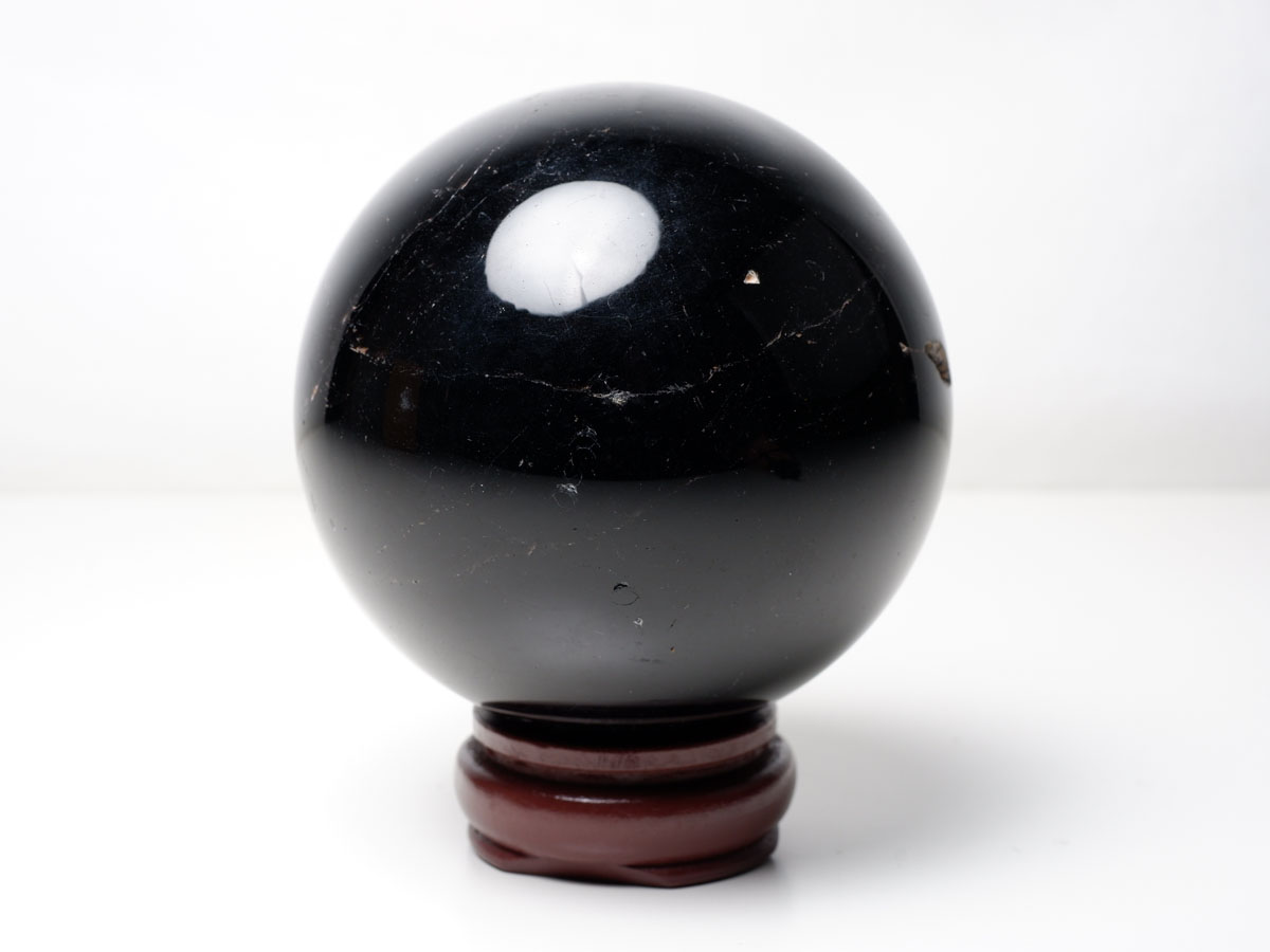 【特大大玉】天然モリオン（黒水晶）スフィア 直径12.1cm 151-8573_3.jpg