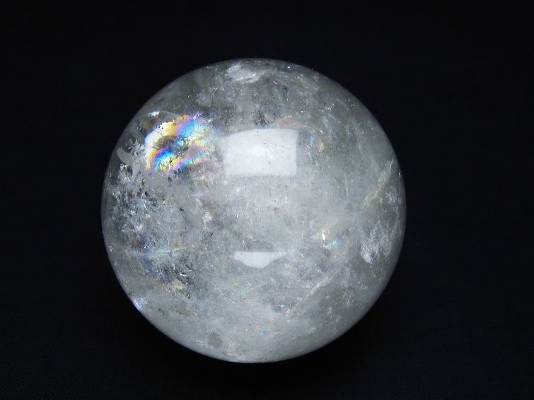 水晶 丸玉 虹入り 60mm スフィア 置物 水晶玉 一点物 151-8706
