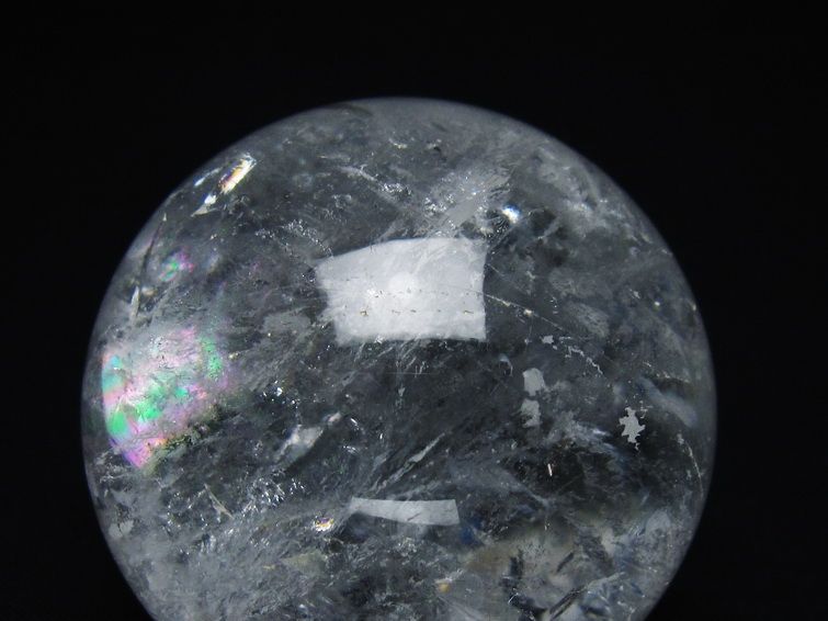 水晶 丸玉 虹入り 61mm スフィア 置物 水晶玉 一点物 151-8728