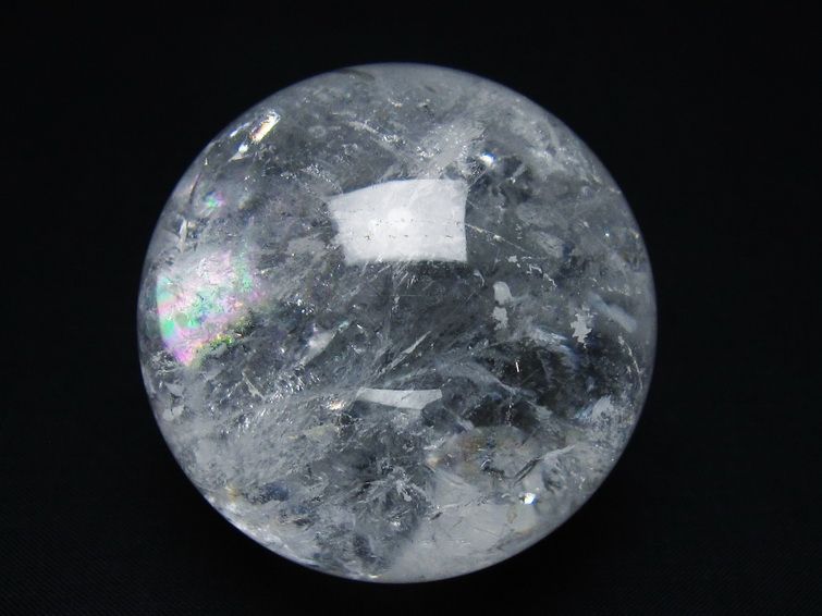 水晶 丸玉 虹入り 61mm スフィア 置物 水晶玉 一点物 151-8728