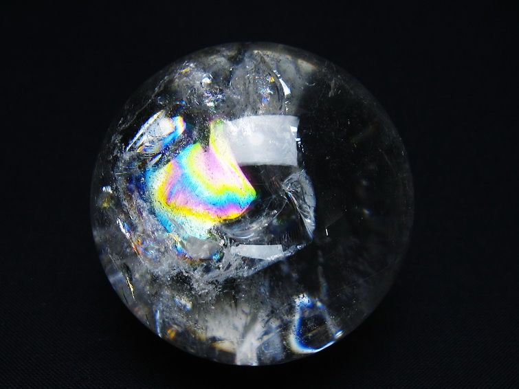 ★虹入り水晶 丸玉 水晶玉 レインボー スフィア 天然石 パワーストーン 最高品質]虹入り天然水晶丸玉/スフィア（貫入） - 埼玉県吉川市の