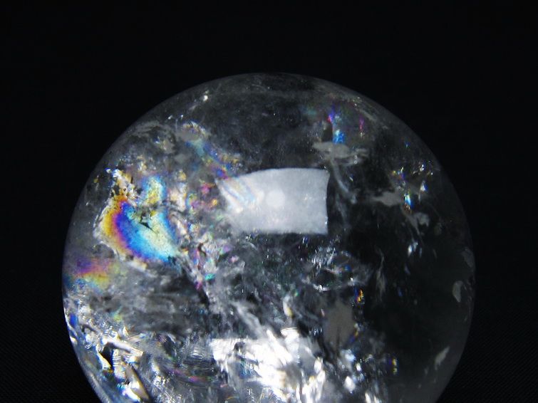 天然石虹あり　水晶のスフィア　丸玉　置物G.534 水晶 丸玉 虹入り 55mm スフィア 置物 水晶玉 一点物 送料無料 151