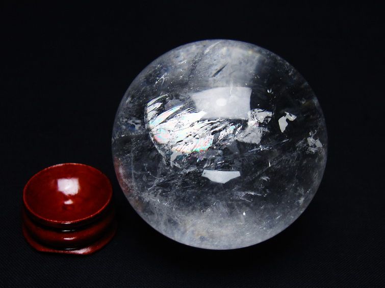 水晶 丸玉 52mm スフィア 置物 水晶玉 一点物 送料無料 151-9029