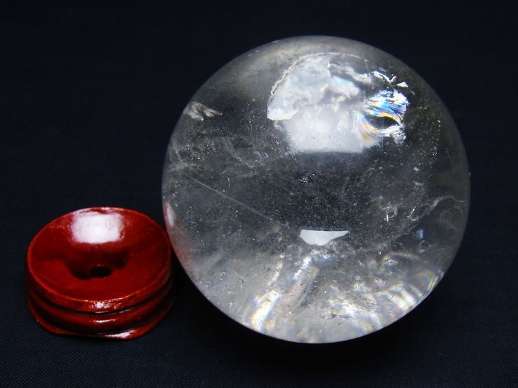 水晶 丸玉 64mm スフィア 置物 水晶玉 一点物 送料無料 151-9065