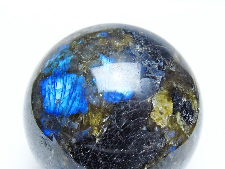 ☆ 綺麗！ラブラドライト  丸玉　63㎜　台座付き　天然石　パワーストーン！ 高品質]ムーンストーン丸玉/スフィア（ホワイトラブラドライト