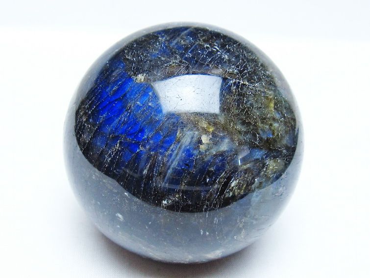 ラブラドライト 丸玉 75mm スフィア 置物 一点物 151-9132 : 天然石