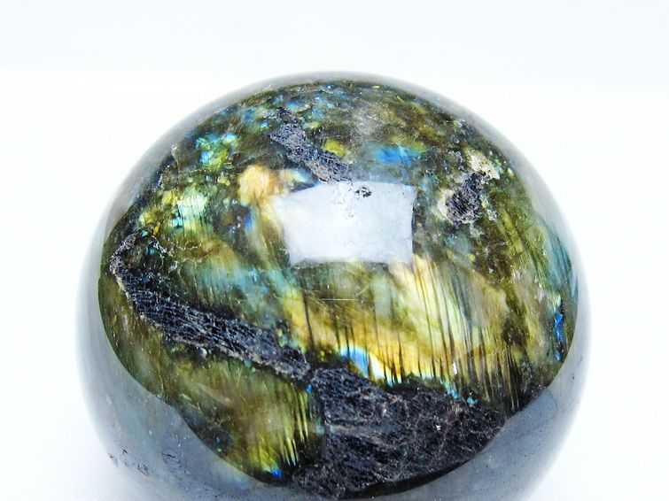 ラブラドライト 丸玉 75mm スフィア 一点物 送料無料 151-9175の説明