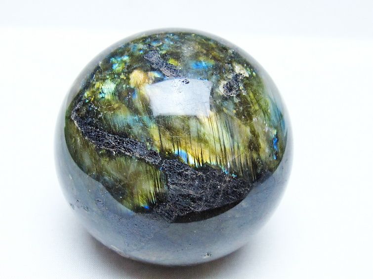 ラブラドライト 丸玉 75mm スフィア 一点物 151-9175 : 天然石