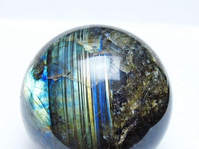 ラブラドライト 丸玉 74mm スフィア 一点物 151-9184 : 天然石