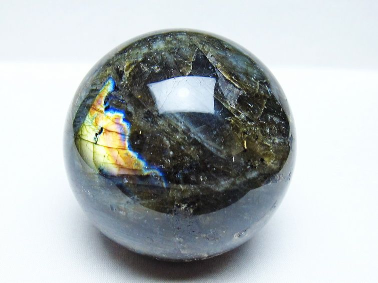 ラブラドライト 丸玉 86mm スフィア 一点物 151-9217 : 天然石