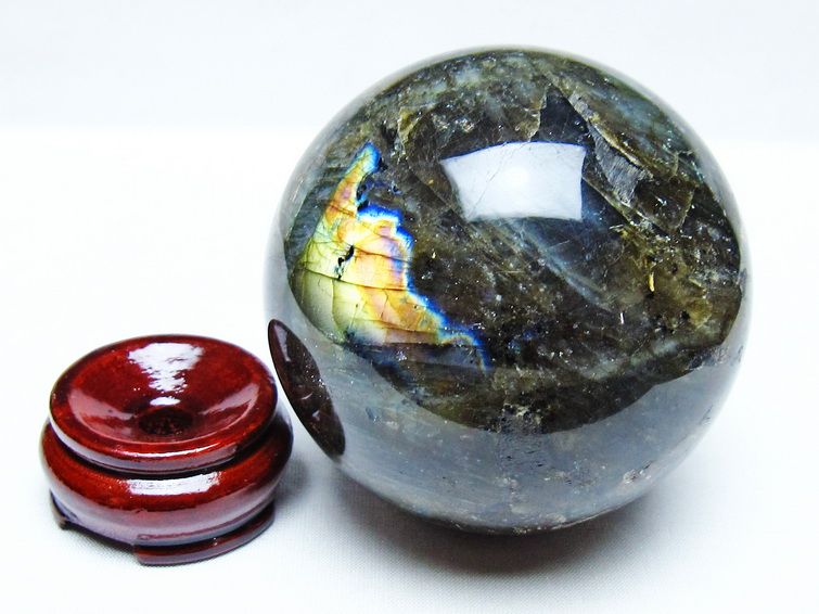 ラブラドライト　スフィア　丸玉 ラブラドライト 丸玉 86mm スフィア 一点物 151-9217 : 天然石