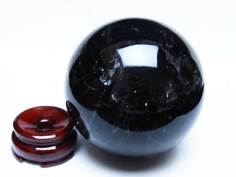 1.2Kg モリオン 黒水晶 丸玉 94mm スフィア 一点物 151-9339 : 天然石