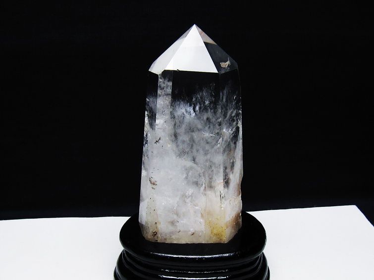 水晶 六角柱 ポイント 台座付属 一点物 送料無料 152-3765 : 天然石