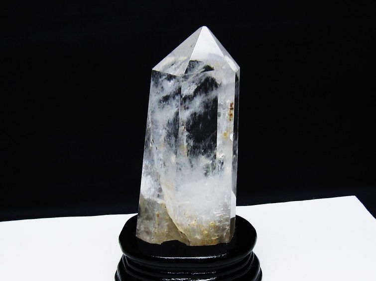水晶 六角柱 ポイント 台座付属 一点物 送料無料 152-3768 : 天然石