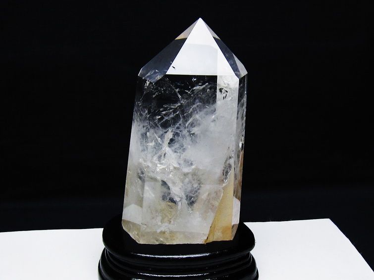 1Kg 水晶 六角柱 ポイント 台座付属 一点物 送料無料 152-3797