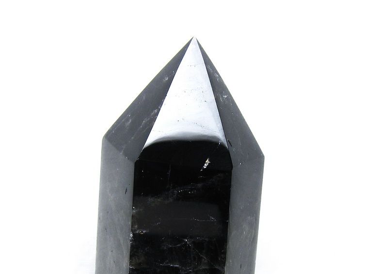1.5Kg モリオン 六角柱 黒水晶 ポイント 置物 一点物 台座付属 送料