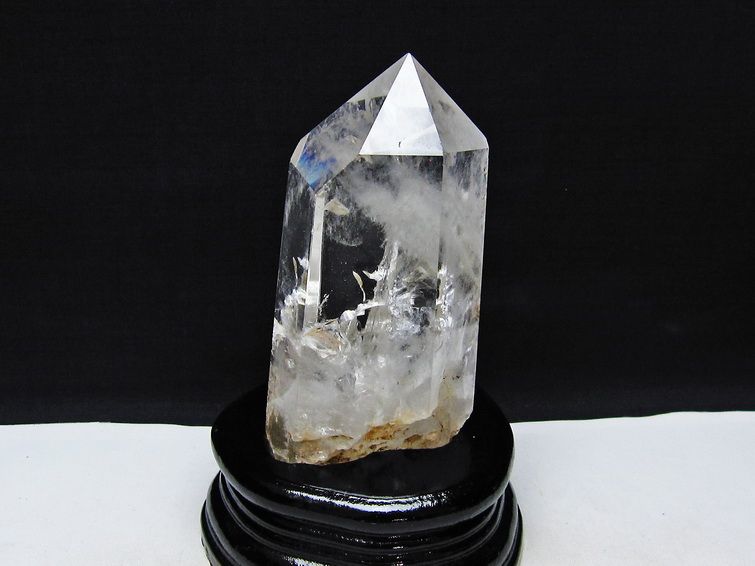 水晶 六角柱 ポイント 原石 置物 台座付属 送料無料 一点物 152-4607