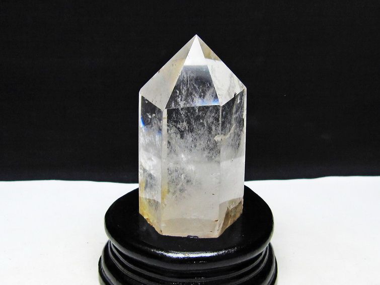 水晶 六角柱 水晶 ポイント 原石 置物 台座付属 送料無料 一点物 152