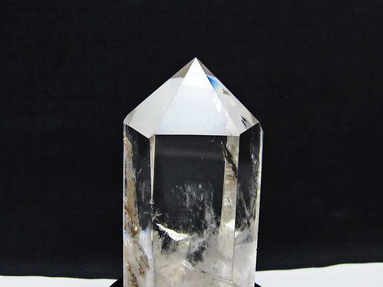 水晶 六角柱 ポイント 原石 置物 台座付属 送料無料 一点物 152-4616