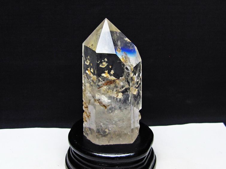 水晶 六角柱 水晶 ポイント 原石 置物 台座付属 送料無料 一点物 152