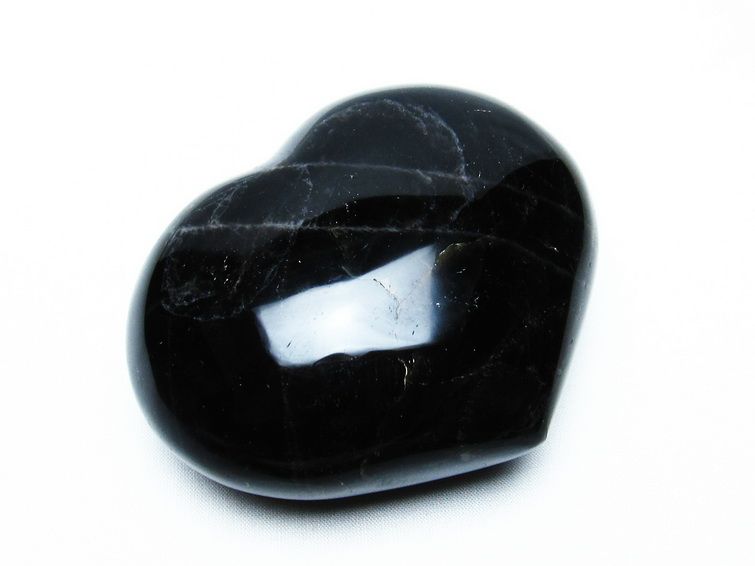 モリオン 置物 黒水晶 ハート 一点物 155-679 : 天然石
