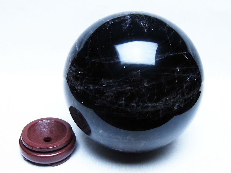 3.4Kg モリオン 黒水晶 丸玉 138mm スフィア 一点物 送料無料 161-941