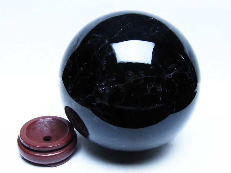 2.9Kg モリオン 黒水晶 丸玉 133mm スフィア 一点物 送料無料 161-945