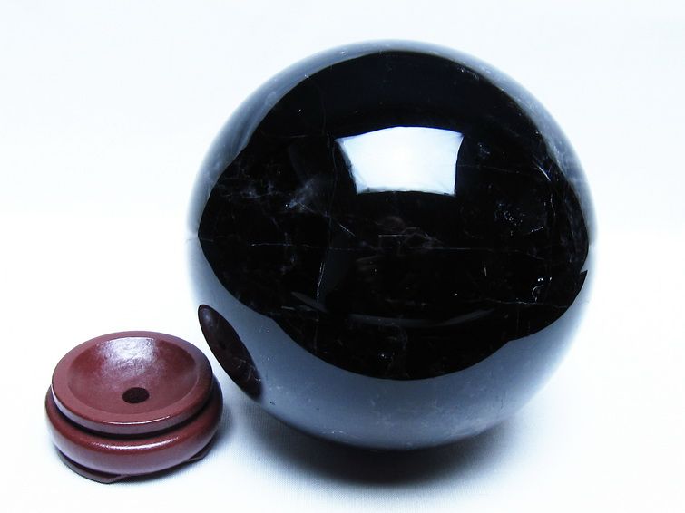 2.6Kg モリオン 黒水晶 丸玉 128mm スフィア 一点物 送料無料 161-947