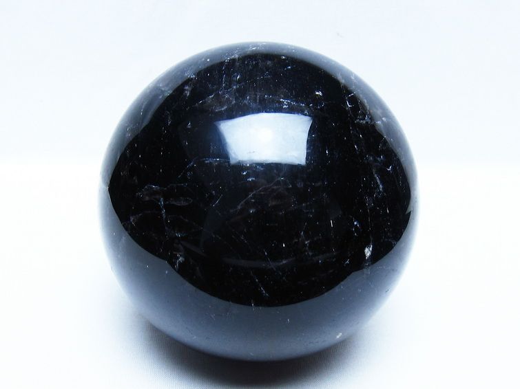 2.1Kg モリオン 黒水晶 丸玉 118mm スフィア 一点物 送料無料 161-954