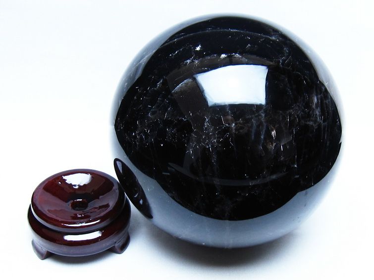 4.7Kg モリオン 黒水晶 丸玉 155mm スフィア 一点物 送料無料 161-976