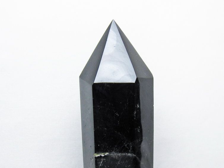 2.4Kg モリオン 六角柱 黒水晶 ポイント 置物 一点物 台座付属 送料