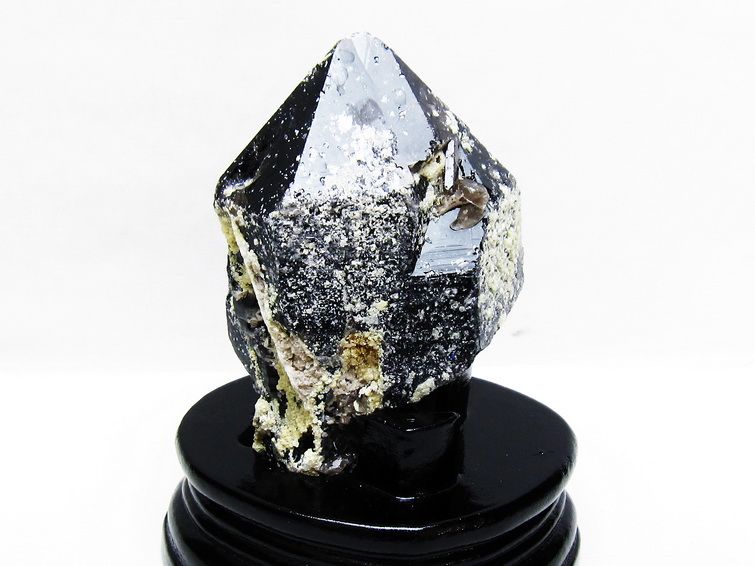 モリオン 黒水晶 原石 山東省産 台座付属 一点物 送料無料 181-4510