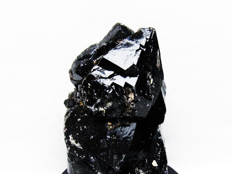 黒水晶 原石 モリオン 山東省産 台座付属 一点物 送料無料 181-4544