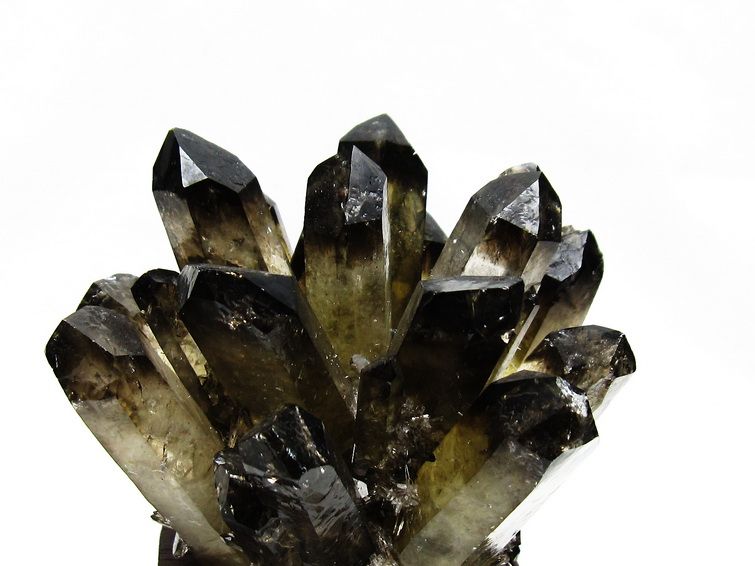 モリオン クラスター 黒水晶 原石 台座付属 一点物 送料無料 182-8414