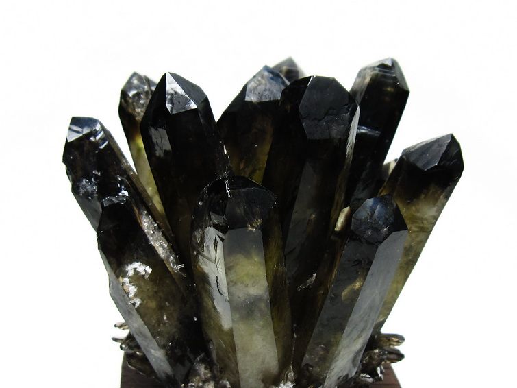 モリオン クラスター 黒水晶 原石 台座付属 一点物 送料無料 182-8416