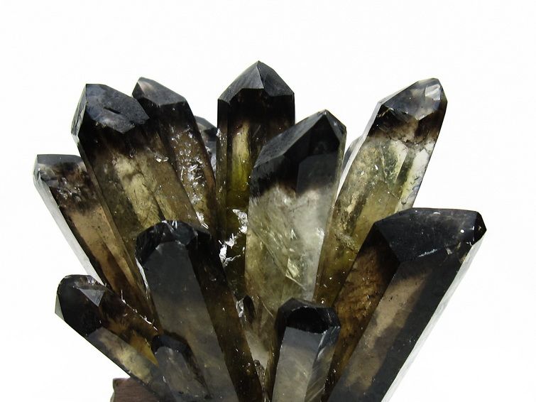 モリオン クラスター 黒水晶 原石 台座付属 一点物 送料無料 182-8436